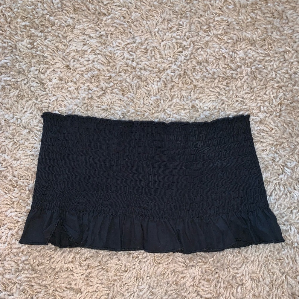 SOLD//Urban Outfitters black smocked crop top